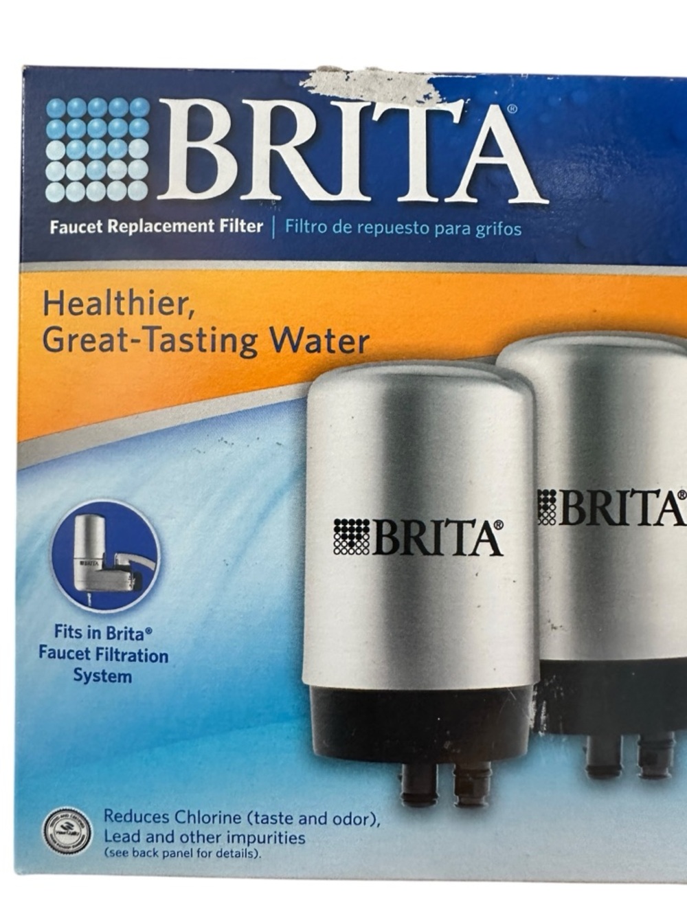 Brita Faucet Replacement Filters 2-Pack – Chrome/Silver – New (Open Box)